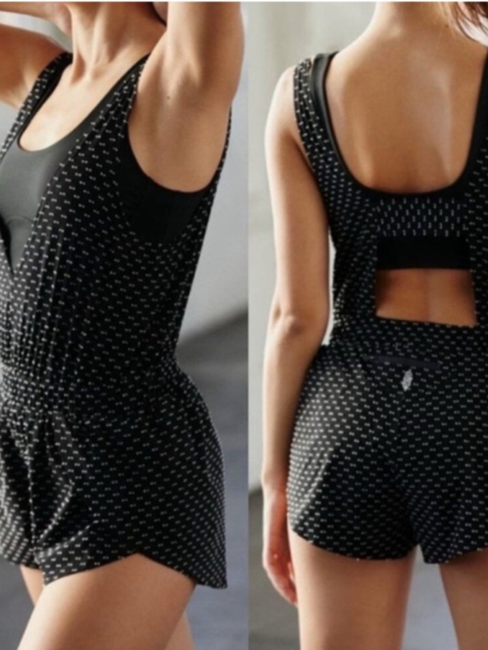 Free People Movement Black Jog It Off Active Romper Onesie Women’s Size XS